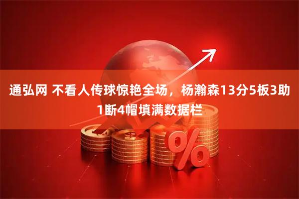 通弘网 不看人传球惊艳全场，杨瀚森13分5板3助1断4帽填满数据栏